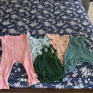 Kytebaby bundle of 2T bamboo Rompers, footies and overall